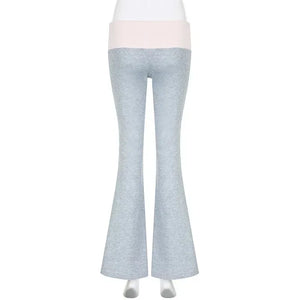 Casual Contrast Color Flare High Waist Sweatpants For Women