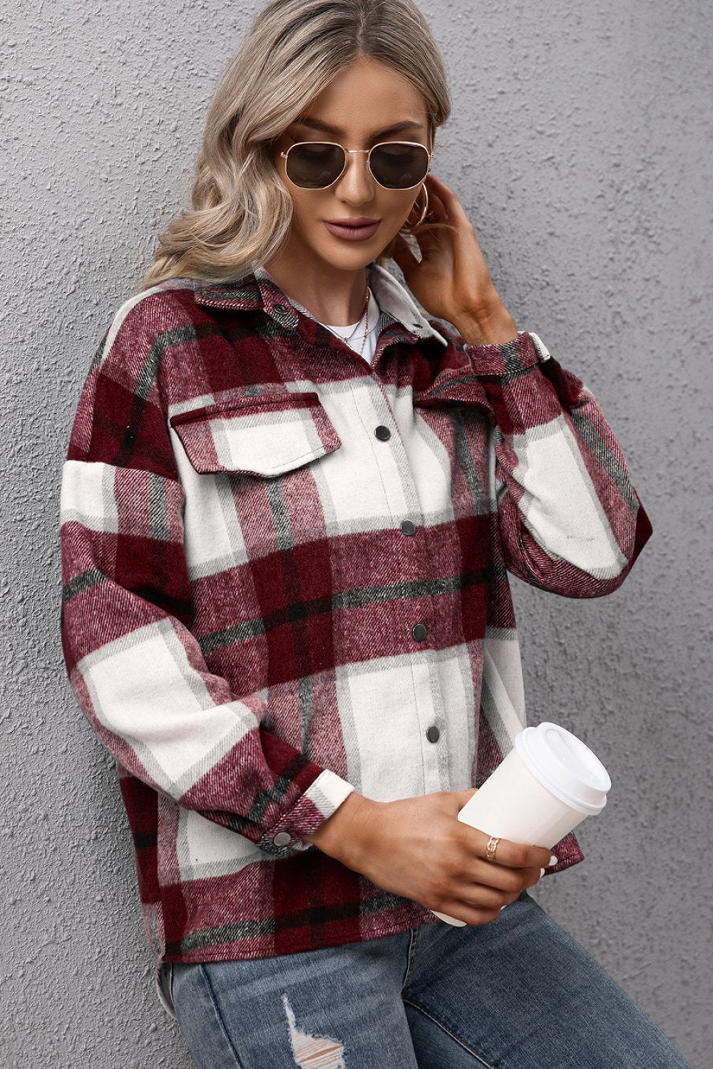 Plaid Button Down Flannel Shirt Jacket / Pre-Order 11.05.2021