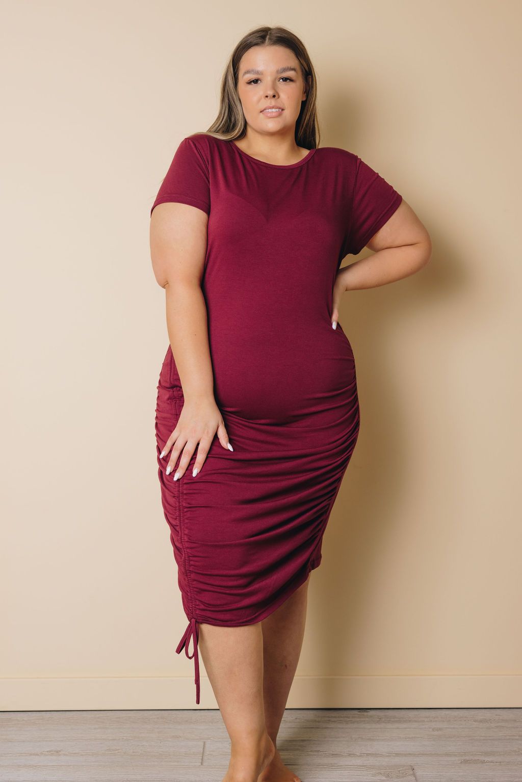 Plus Size - Kinley Drawstring Ruched Dress