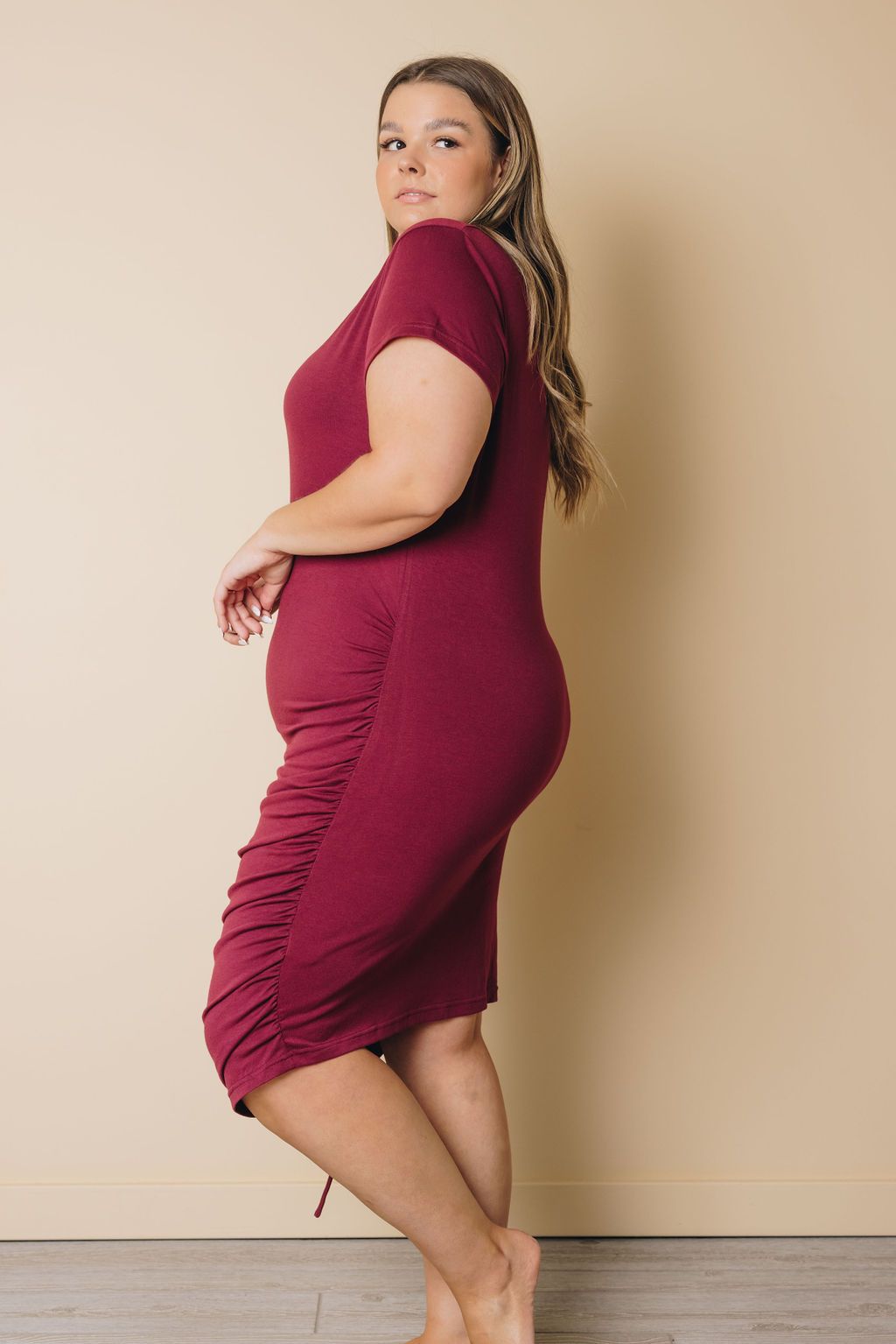 Plus Size - Kinley Drawstring Ruched Dress