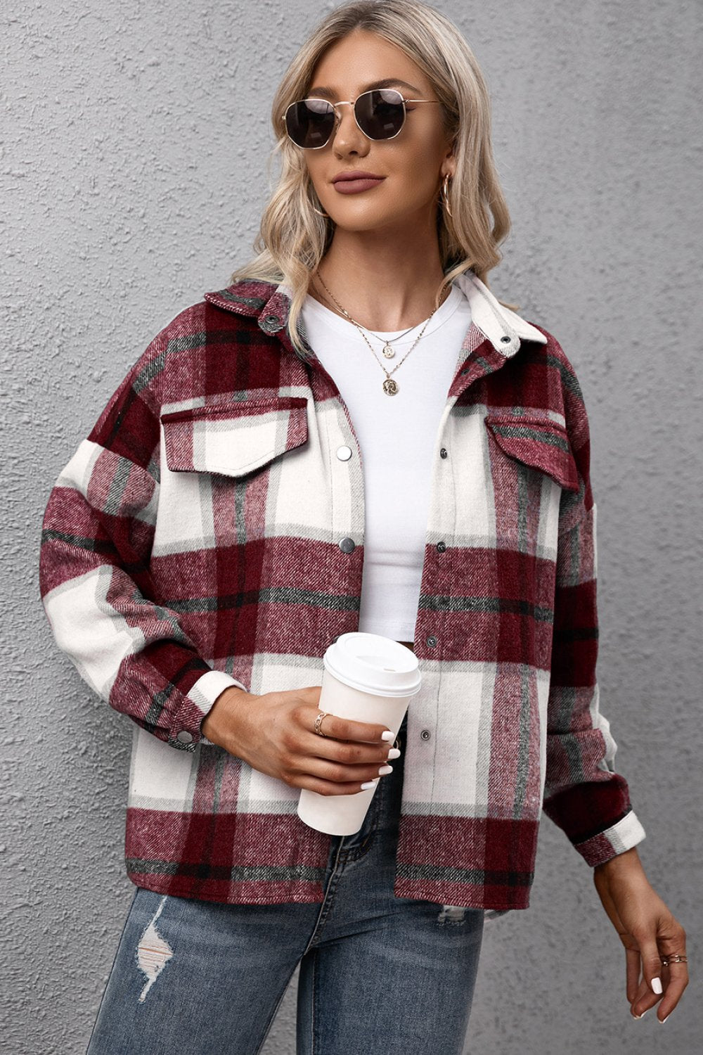 Plaid Button Down Flannel Shirt Jacket / Pre-Order 11.05.2021
