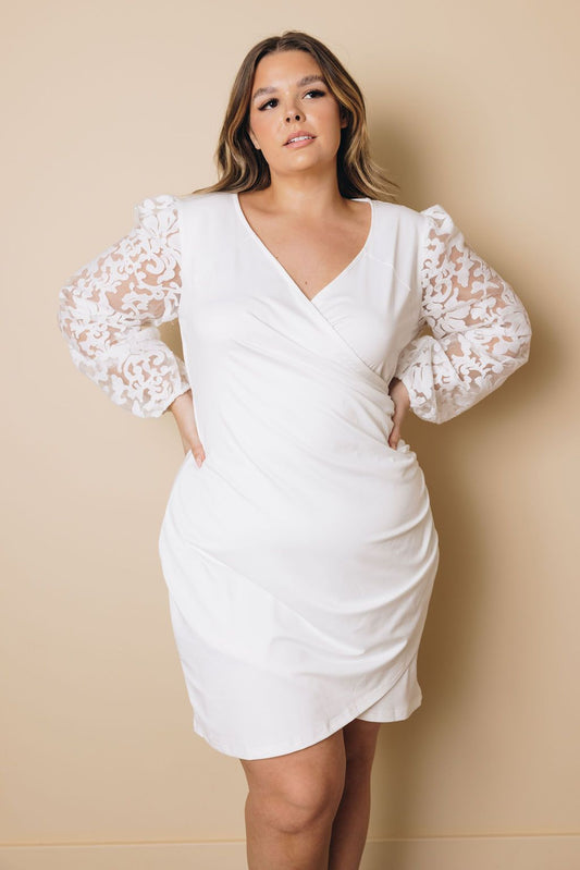 Plus Size Puff Sleeves Dress