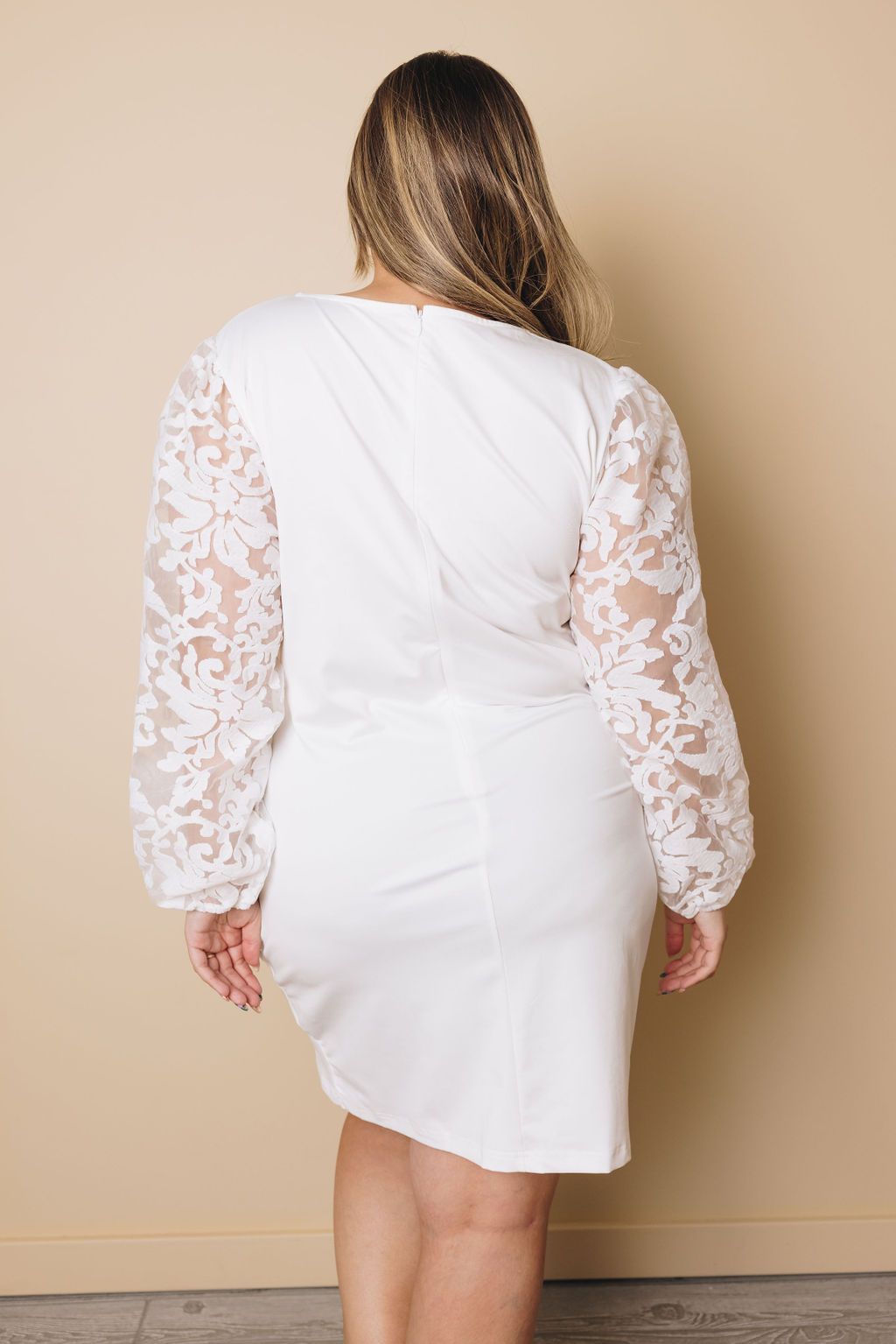 Plus Size Puff Sleeves Dress