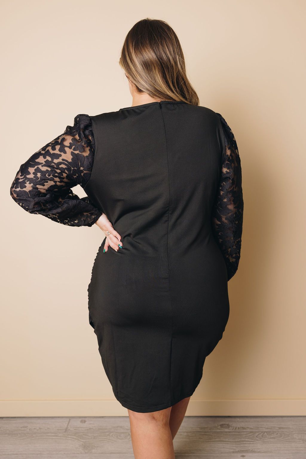 Plus Size Puff Sleeves Dress