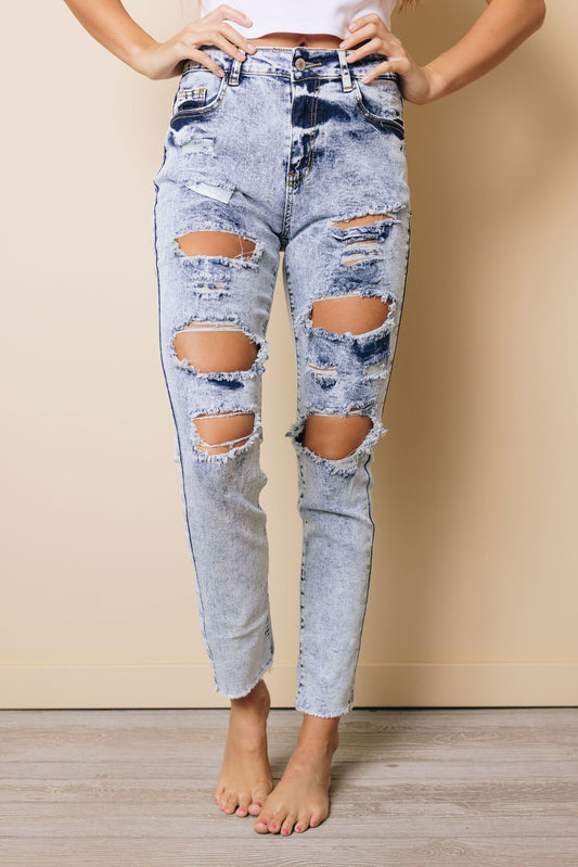 Noralee Ripped Slim-Fit Jeans