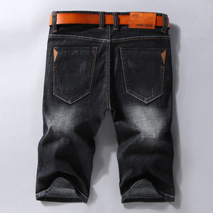 Men Summer Denim New Style Thin Section Elastic Force Slim Fit Jean Shorts