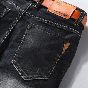 Men Summer Denim New Style Thin Section Elastic Force Slim Fit Jean Shorts