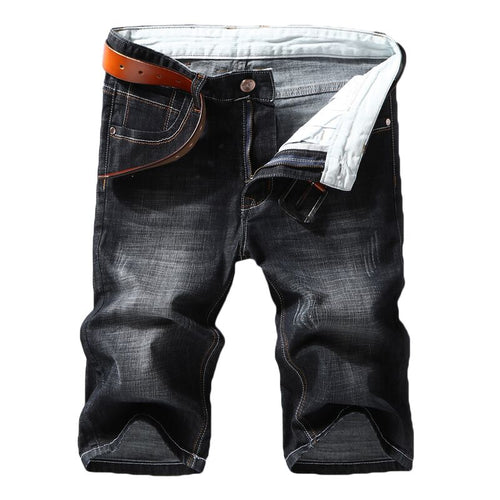 Men Summer Denim New Style Thin Section Elastic Force Slim Fit Jean Shorts