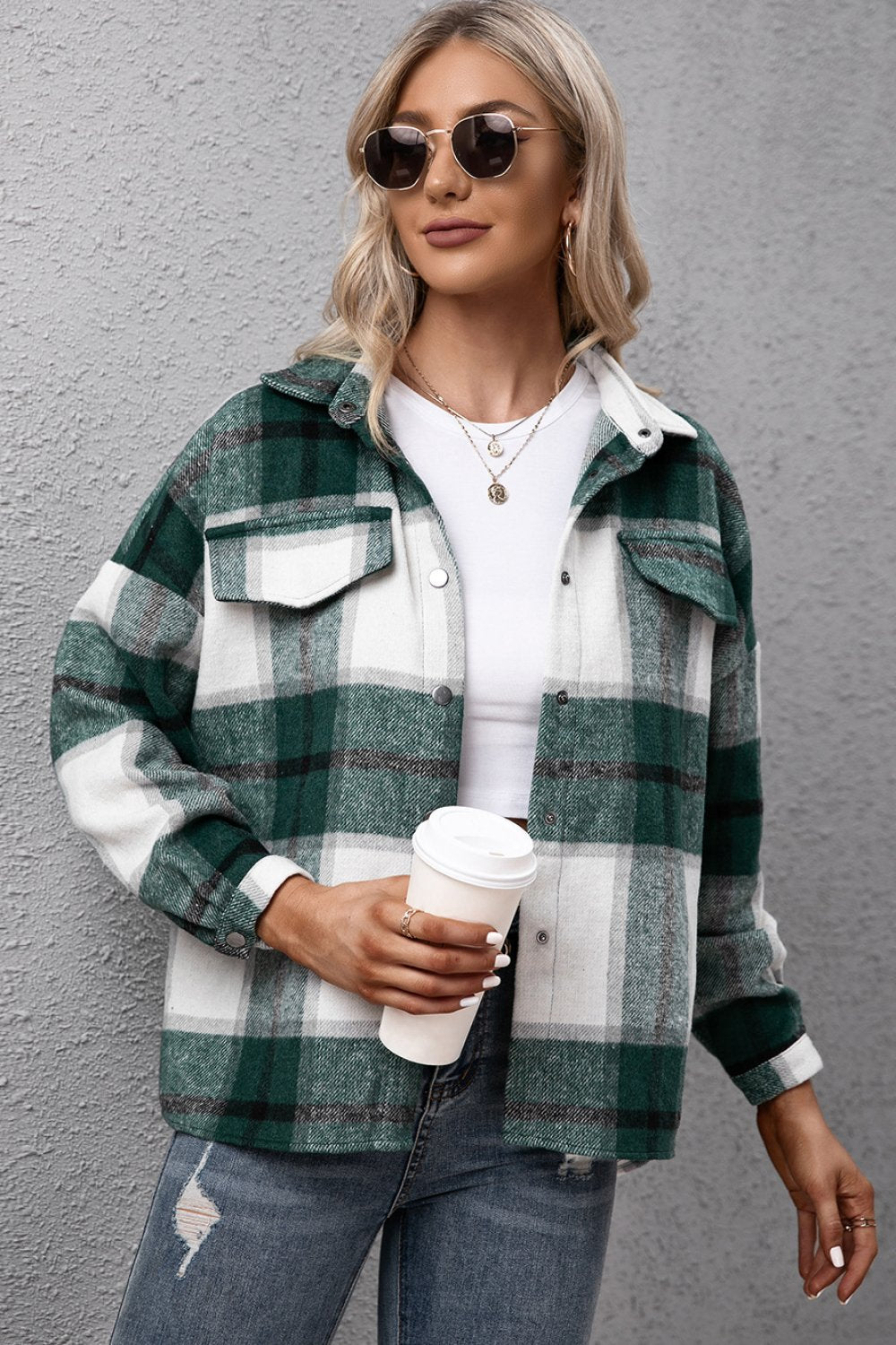 Plaid Button Down Flannel Shirt Jacket / Pre-Order 11.05.2021