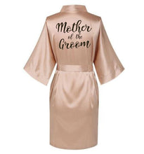 Load image into Gallery viewer, Satin Silk Robes Plus Size Wedding BathRobe Bride Bridesmaid Dress Gown Women Clothing Sleepwear Maid of Honor Rose Gold