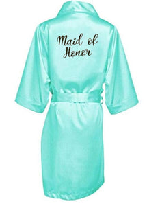 Satin Silk Robes Plus Size Wedding BathRobe Bride Bridesmaid Dress Gown Women Clothing Sleepwear Maid of Honor Rose Gold