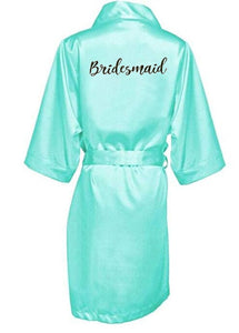 Satin Silk Robes Plus Size Wedding BathRobe Bride Bridesmaid Dress Gown Women Clothing Sleepwear Maid of Honor Rose Gold