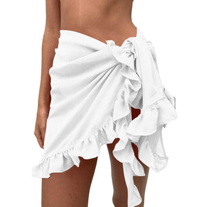 Women Ruffles Sarong Bikini Cover Up Chiffon Wrap/Skirts