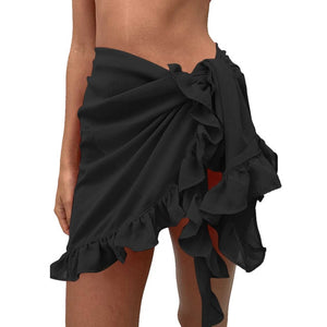 Women Ruffles Sarong Bikini Cover Up Chiffon Wrap/Skirts