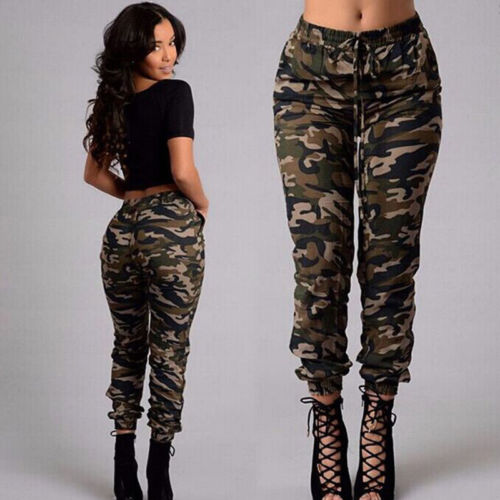 New Fashion Plus Size Women Camouflage Army Skinny Fit Stretchy Jeans Jeggings Trousers