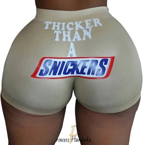 Summer High Waist Women Sexy Hip Plus Size Fitness Thicker Than A Snickers