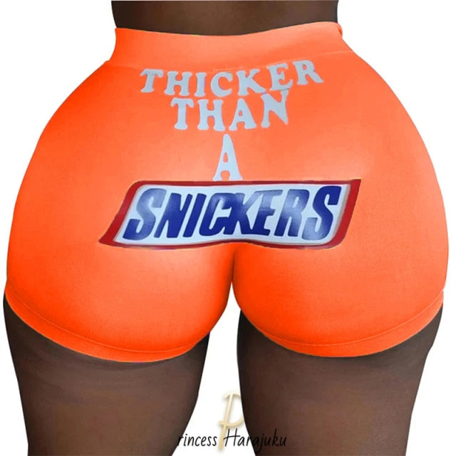 Summer High Waist Women Sexy Hip Plus Size Fitness Thicker Than A Snickers