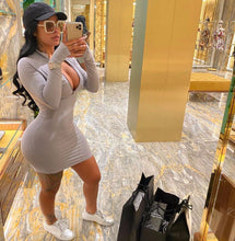 Load image into Gallery viewer, Sexy Plus Size Bodycon Mini Dress Long Sleeve Women Fashion Dresses