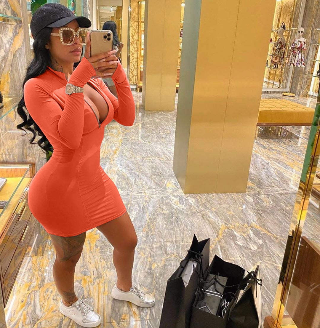 Sexy Plus Size Bodycon Mini Dress Long Sleeve Women Fashion Dresses