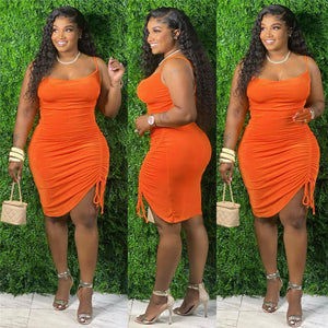 Plus Size Clothing Women Elegant Bandage Draped Tank Maxi Dresses for Women Summer