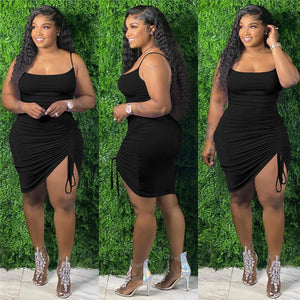 Plus Size Clothing Women Elegant Bandage Draped Tank Maxi Dresses for Women Summer