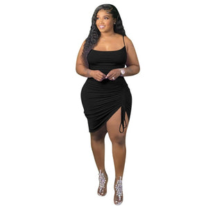 Plus Size Clothing Women Elegant Bandage Draped Tank Maxi Dresses for Women Summer