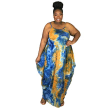 Load image into Gallery viewer, Plus Size Dress Women Clothing Fashion Tie Dye Loose Halter Sleeveless Casual Dresses
