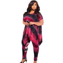 Load image into Gallery viewer, Plus Size Long Tops And Pant Suits Summer Fashion Tie Dye Casual Two Piece Outfits