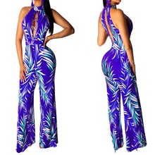 Load image into Gallery viewer, Women Halter Print Plus Size Sleeveless Jumpsuit Pants Casual Wide Leg Playsuit