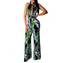 Load image into Gallery viewer, Women Halter Print Plus Size Sleeveless Jumpsuit Pants Casual Wide Leg Playsuit