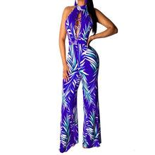 Load image into Gallery viewer, Women Halter Print Plus Size Sleeveless Jumpsuit Pants Casual Wide Leg Playsuit