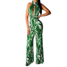 Load image into Gallery viewer, Women Halter Print Plus Size Sleeveless Jumpsuit Pants Casual Wide Leg Playsuit