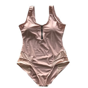 Zipper Front Padded Swimwear