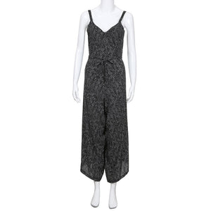 V-Neck Bandage Loose Jumpsuit