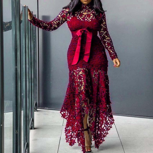 Vintage Sexy Lace Long Dress